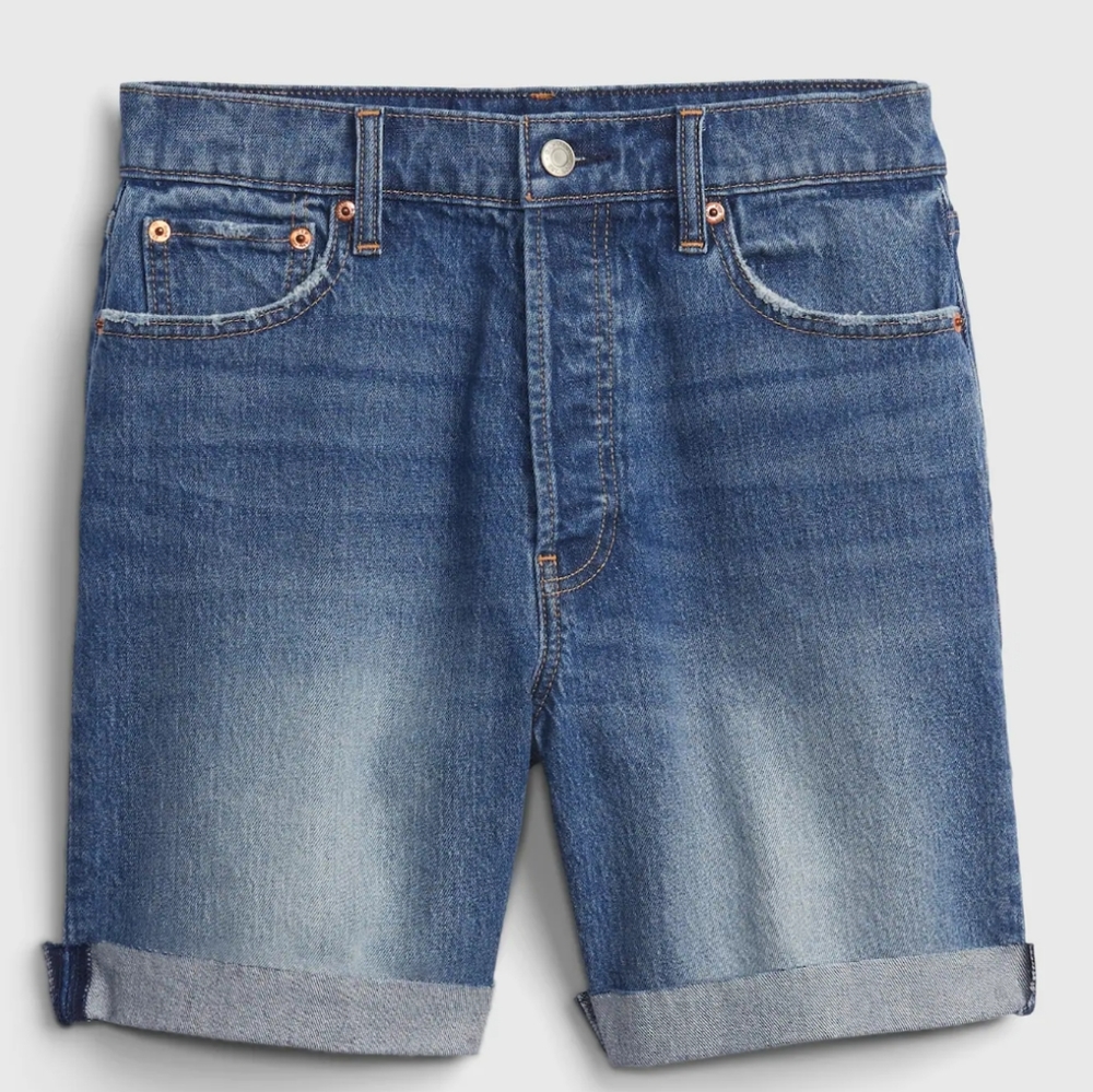 Gap Cheeky Mid Short High Rise Medium Indigo Blue Color Women's Size 26 2R